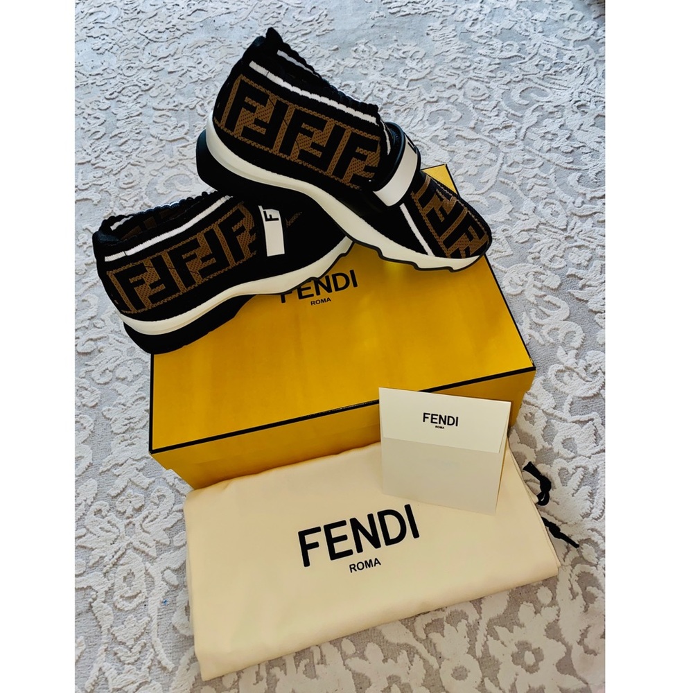 •SOLD• Fendi Rockoko LOVE knit sneakers